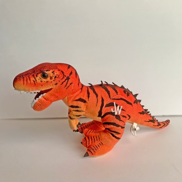 Jurassic World Hybrid Raptor Red Orange Black Dinosaur Plush Stuffed Animal - Picture 4 of 7